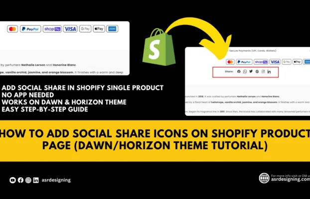 How to Add Social Share Icons on Shopify Product Page (Dawn/Horizon Theme Tutorial) | 2025