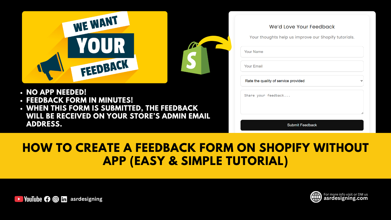 How to Create a Feedback Form on Shopify Without App | Easy & Simple Tutorial